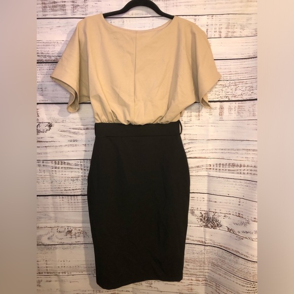 VENUS Beige and Black Midi Dress - Picture 15 of 15